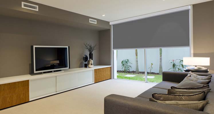Best blinds for home cinemas and media rooms - block out blinds installed in an Ipswich home. 